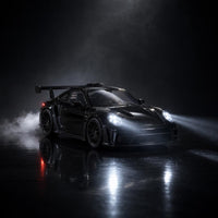 LED headlights glowing in the dark