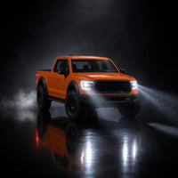 LED headlights glowing in the dark