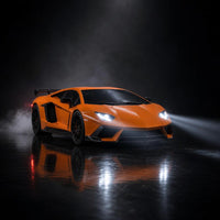 LED headlights glowing in the dark